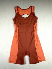 Fabletics Motion365 Open Back 7'' Bodysuit M/8 Terracotta/St. Tropez Coral 95