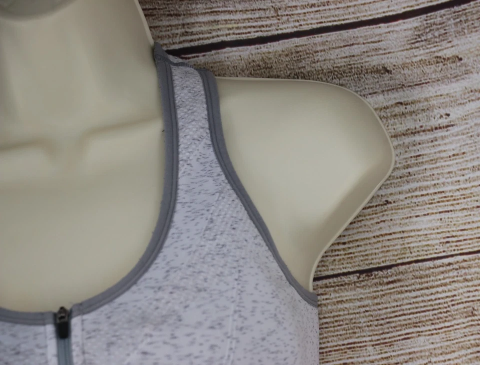 Danskin Now Mujer Talla Grande Cremallera Frontal Acolchado Deportes Gris Bray Foto 3 de 4