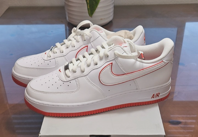 Size 11 - Nike Air Force 1 '07 White Picante Red for sale online