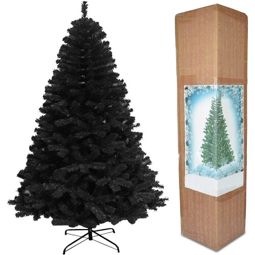 SHATCHI Weihnachtsbaum Tannenbaum Alaskan Pine Künstlicher Schwarz 1,50m Ba746