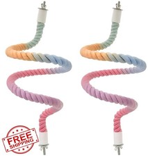 2Pcs Rope Perches for Bird Cages Parrots L