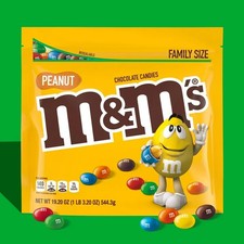 M M's Peanut Milk Chocolate Candy, Family Size - 18.08 oz Bulk Bag