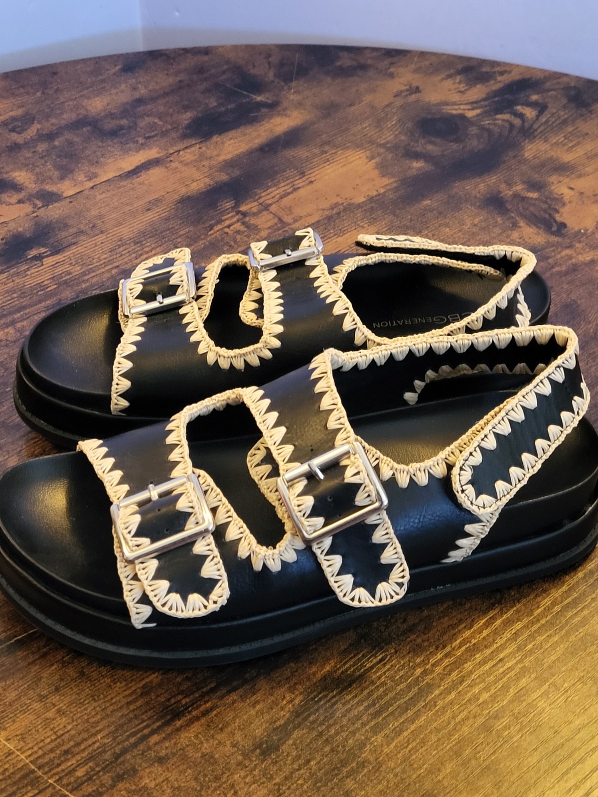 BCBGENERATION Beena Platform Sandals Black Double… - image 2