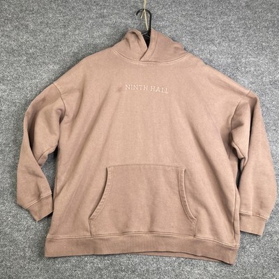 Ninth Hall Hoodie Sweatshirt Mens Large Brown Oversized Pullover Kangaroo Pocket