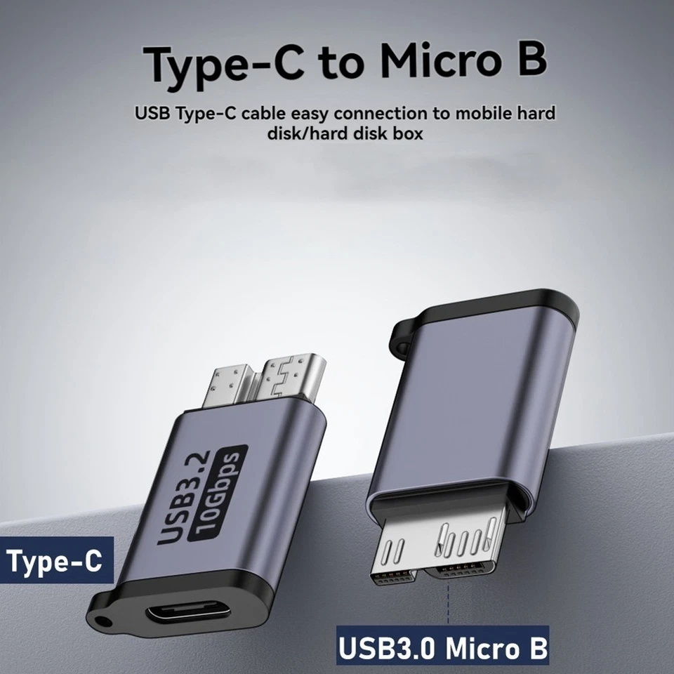 Micro-B Male to Type C Female Adapter Type-C USB3.0 Micro-B Connector for8102 - Image 3 of 4