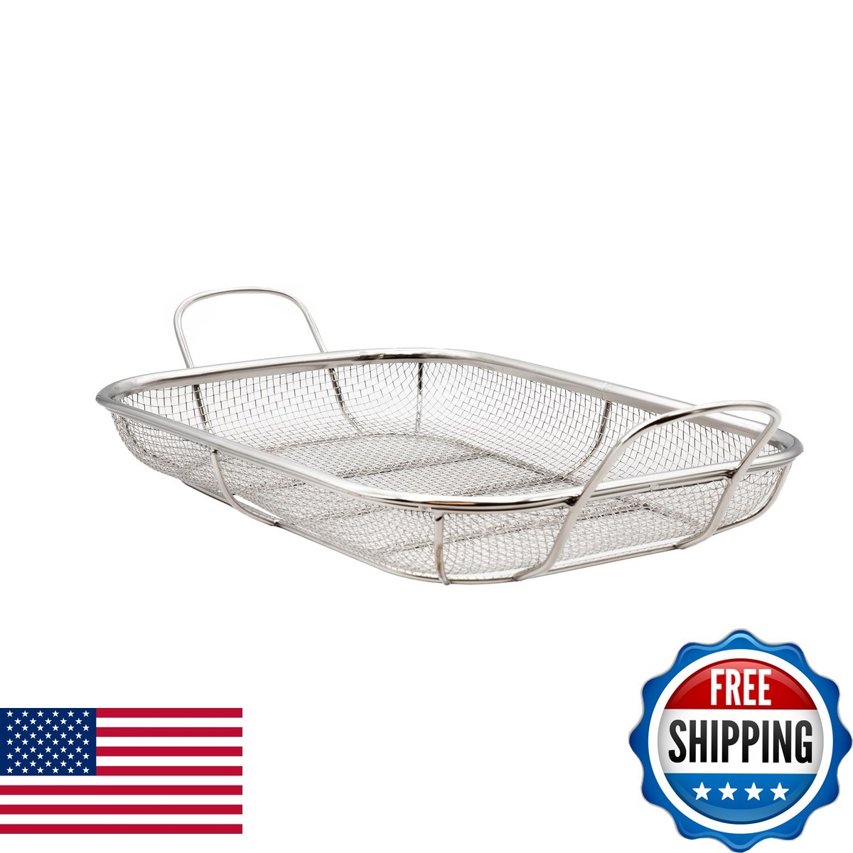Maverick Stainless Steel Mesh Roasting Pan 16.5 x 11 Inches
