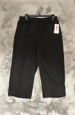 ALIA Women’s Black Crop Stretch Pull On Pants Dress Capris NEW