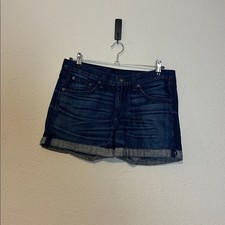 RAG  BONE Cuffed Dark Denim HIGH RISE SHORTS Size 28