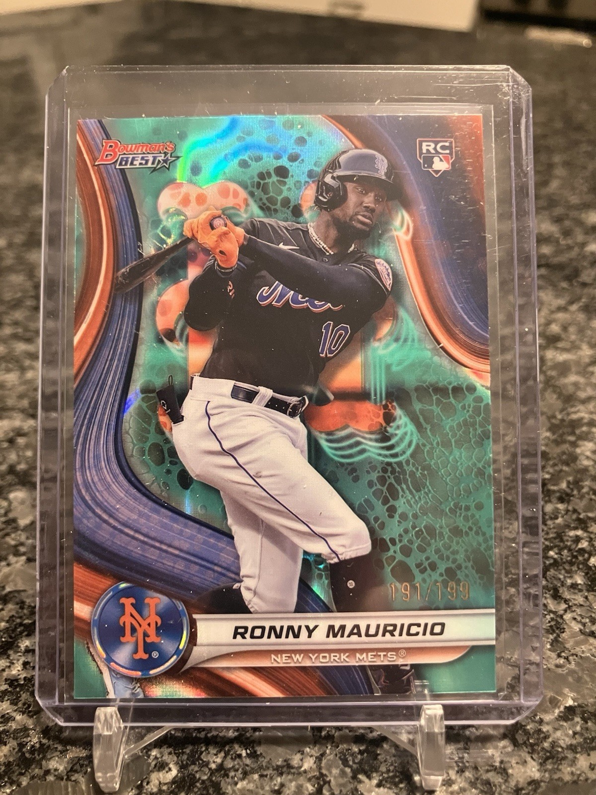 2024 Bowman's Best - Ronny Mauricio #41 Aqua Lava Refractor /199 (RC)