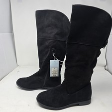 Cat Jack Big Girls Size 4 Faux Suede Knee High Black Tall Boots