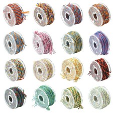 16 Roll Cotton Jewelry Thread Set Hand Rubbed Twisted Cord for Bracelet Necklace