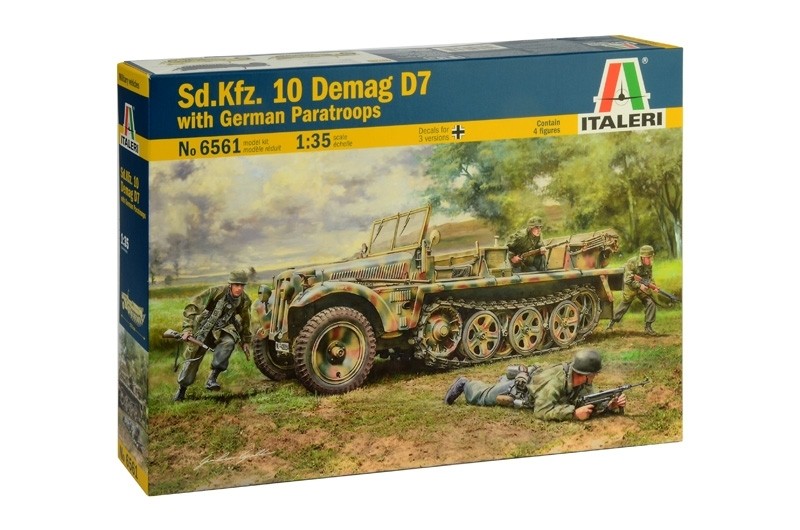 ITALERI 6561 1:35 Sd.Kfz. 10 DEMAG D7 with German Paratroops - 4 figures