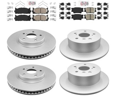 Front & Rear Ceramic Brake Pads & Coated Rotors FOR 2007-2012 AVALON CAMRY ES350