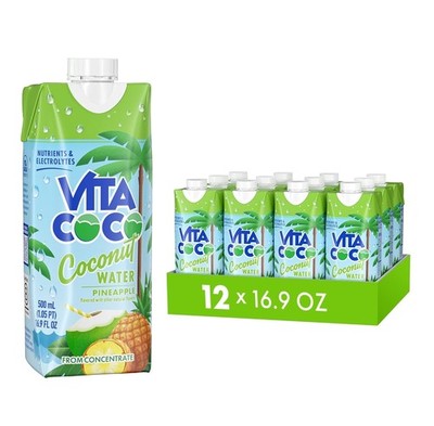 Vita Coco Coconut Water, Pineapple, 16.9 Oz (Pack of 12) Free Shipping
