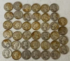 George Washington Silver Quarters Roll of 40- 1940-1948- Variety
