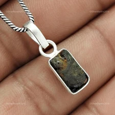 Natural Rock Lava Sister Christmas Elegant Boho Pendant Jewelry 925 Solid Silver