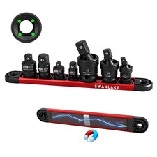 7-piece Universal Joint Socket Adapter Set Cr-mo Steel Wobble Sockets Magnetic