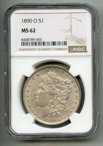 1890 O Morgan Silver Dollar NGC MS 62