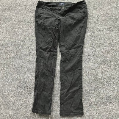 American Eagle Pants Womens Size 14 Long Black Stretch Chino Casual Trousers