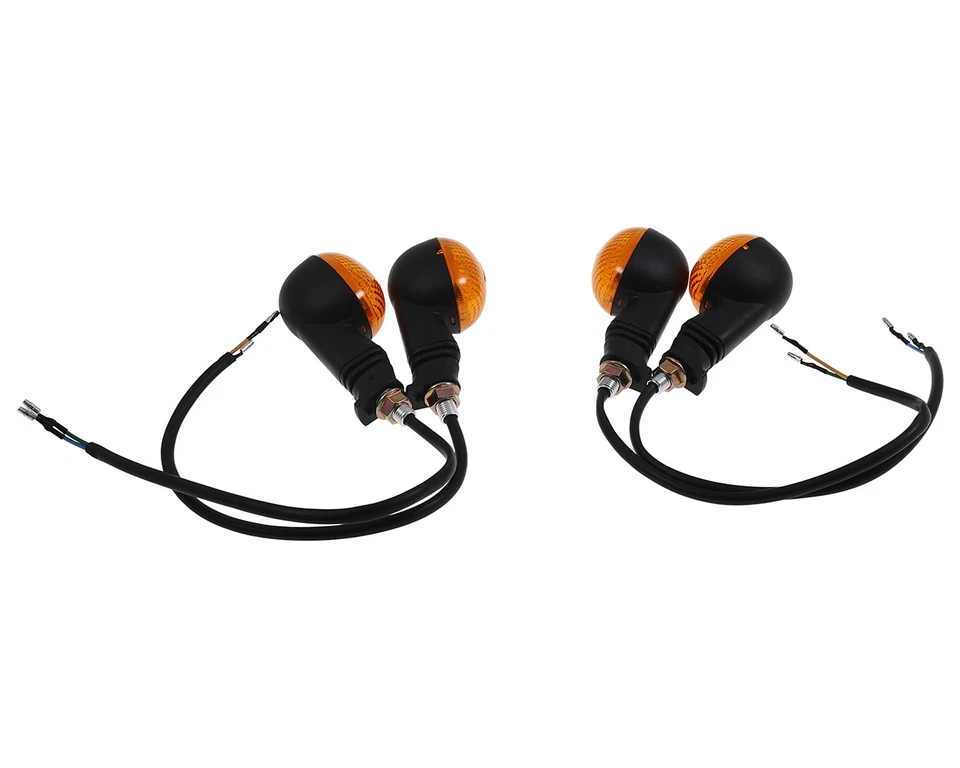 Blinker Set Mini 4 Stück, oval, schwarz, M10 für Motorrad, Moped, Roller, Quad - Bild 2 von 4