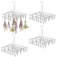 Homaisson 4 PCS Herb Drying Rack, Stainless Steel Hanging Herb Drying Rack wi...