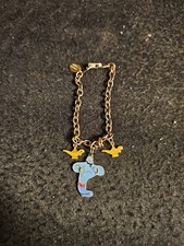 VINTAGE DISNEY ALADDIN CHARM BRACELET GENIE MAGIC LAMP ACRYLIC ENAMELED