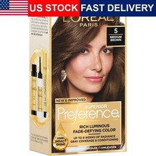 Permanent Hair Colour Dye Medium Brown 5 Kit Grey Coverage 9 Weeks No Drip Gel 1