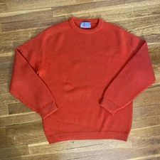 Montant Knit Crew Neck Ski Sweater Mens Large Made In France Red Cuff Wear