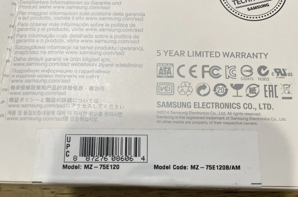 Samsung SSD 850 EVO 120GB Internal 2.5" (MZ-75E120B/AM)  - Image 3 of 3