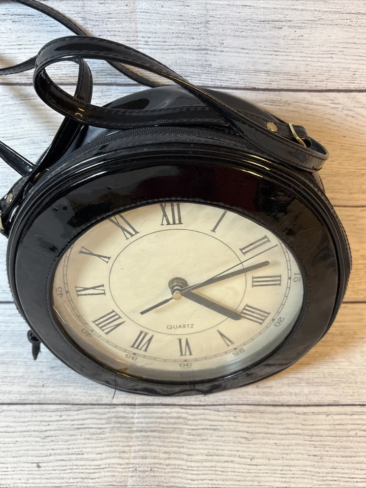 Cartera reloj retro vintage charol años 80 ¡USADA EN EXCELENTE ESTADO! ¡¡FUNCIONA!! ¡¡ENVÍO RÁPIDO!!! Foto 3 de 4