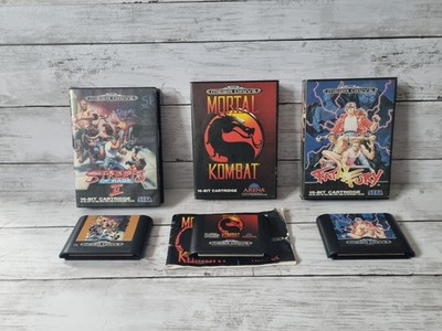 Sega Mega Drive Bundle 3 Spiele, Mortal Kombat Fatal Fury Streets of Rage 2 PAL