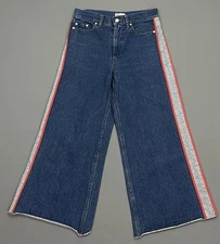 RED VALENTINO CROPPED FLARE JEANS - Blue Denim - Women's Size IT 40 - UK 8 - W29