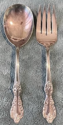 1959 WM ROGERS GRAND ELEGANCE/SOUTHERN MANOR SP MEAT FORK & CASSEROLE SPOON