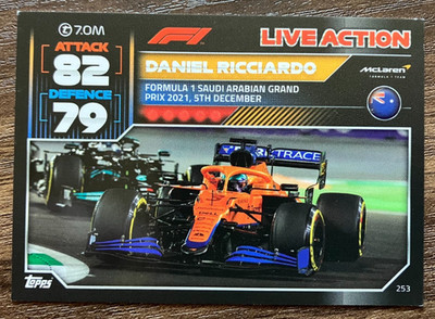 Daniel Ricciardo #253 McLaren - 2022 Topps Turbo Attax Formula 1 F1 Card - CLEAN