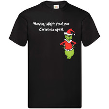 Image of Grinch Funny Xmas T-Shirt Santa Tee Gift | Might Steal Your Christmas Spirit