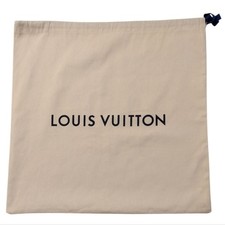 Louis Vuitton Cream Black Logo Blue Drawstring Dust Bag