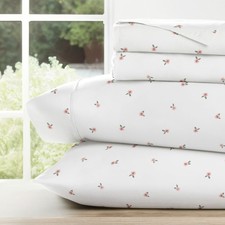Pink 4 Piece Ditsy Pattern Microfiber Bed Sheets Floral Full