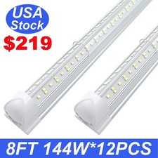 12 Pack 8 Foot LED Shop Light Fixture 8FT T8 LED Tube Light 8' 144W Garage Light
