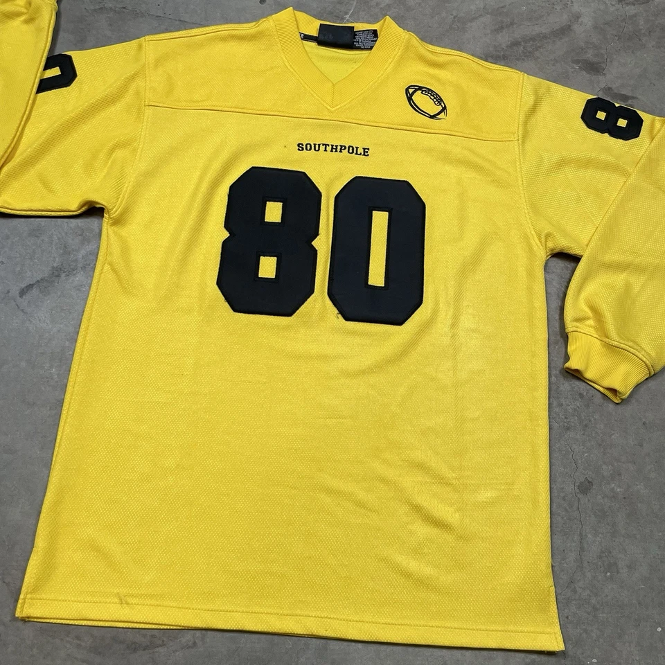 South-Pole 衬衫 L 00s Y2K SP 嘻哈说唱歌手 #80 足球 T 恤 — 第 2/4 张图片
