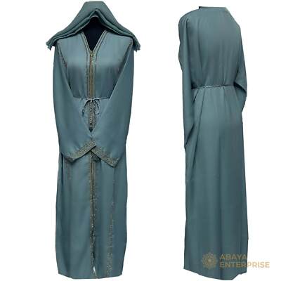 Modest Women Abaya Farasha Jalabiya Arab Dress With Stone Works