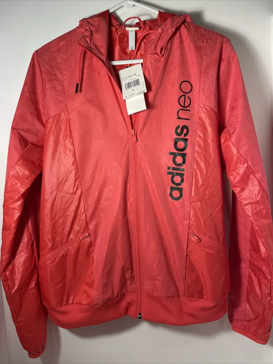 Alfabeto Puntero Cabaña Adidas Neo Coral/Pink/ Black Womens Windbreaker Size L NWT Read | eBay