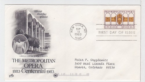 TurtlesTradingPost - Metropolitan Opera 1983 #2054 - varietà cachet FDC Artcraft