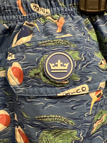 Peter Millar Golf Gator Gimme Swim Blue Marlin Boys XL 14-16 Lined Swim Trunks - Picture 3 of 5
