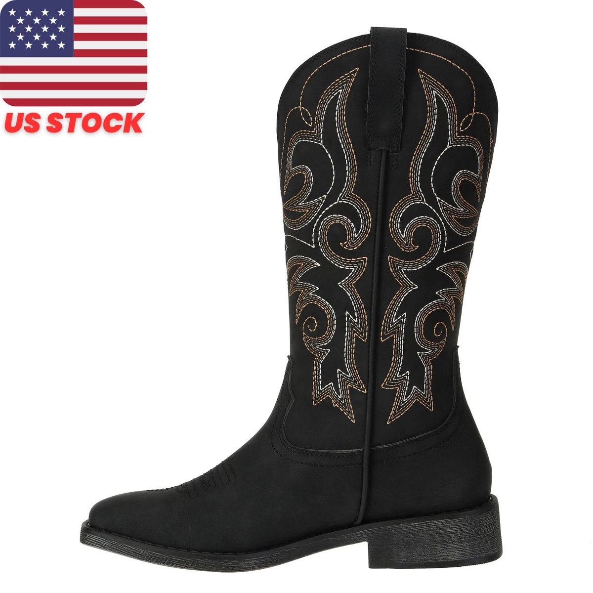 Women's flat heel cowboy boots clearance