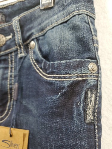 Silver jean Co. girls 6x Bermuda Shorts Tina adjustable waist Denim Blue NWT - Picture 7 of 12