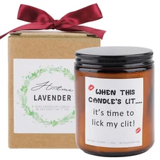Funny Jar Candle 9oz Lavender Scent Gag Gift For Boyfriend Him 45H  Burn Time