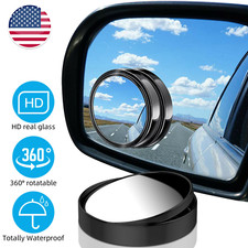 2pcs Blind Spot Mirrors Round Hd Glass Convex 360 Side Rear View Mirror For Car