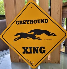 Greyhound Crossing Warning Xing Symbol Yellow Road Sign
