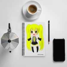 Cute Anime Girl Dotted Grid Spiral notebook Dots Blank