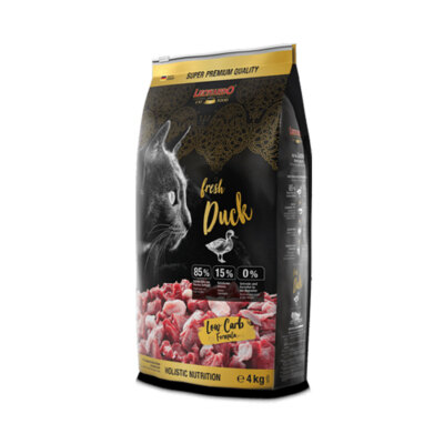 4 kg Leonardo fresh Meat Duck & Poultry Trockenfutter Katzenfutter Getreidefrei